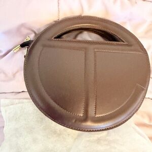 Telfar Brown Round Leather Satchel